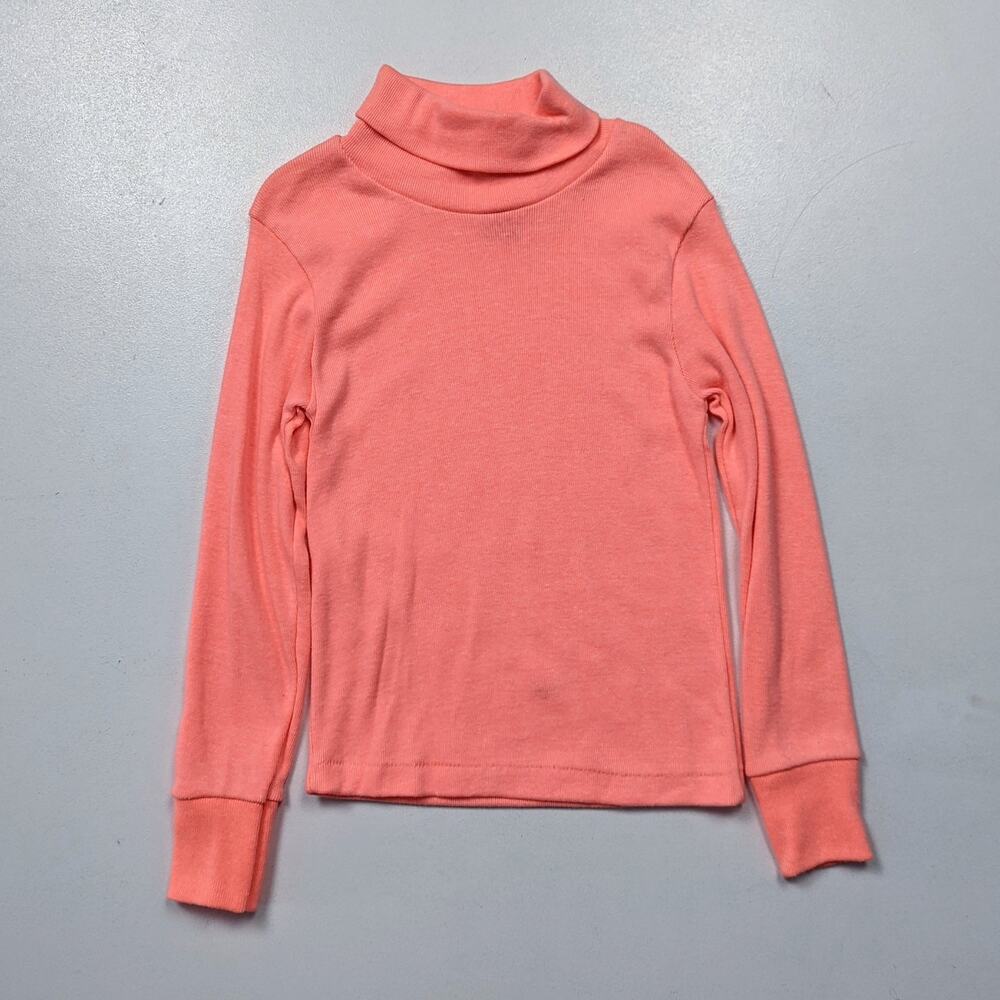 Vintage Dobie Turtleneck Girls Size 3T Peach Pink Long Sleeve Basic Layering